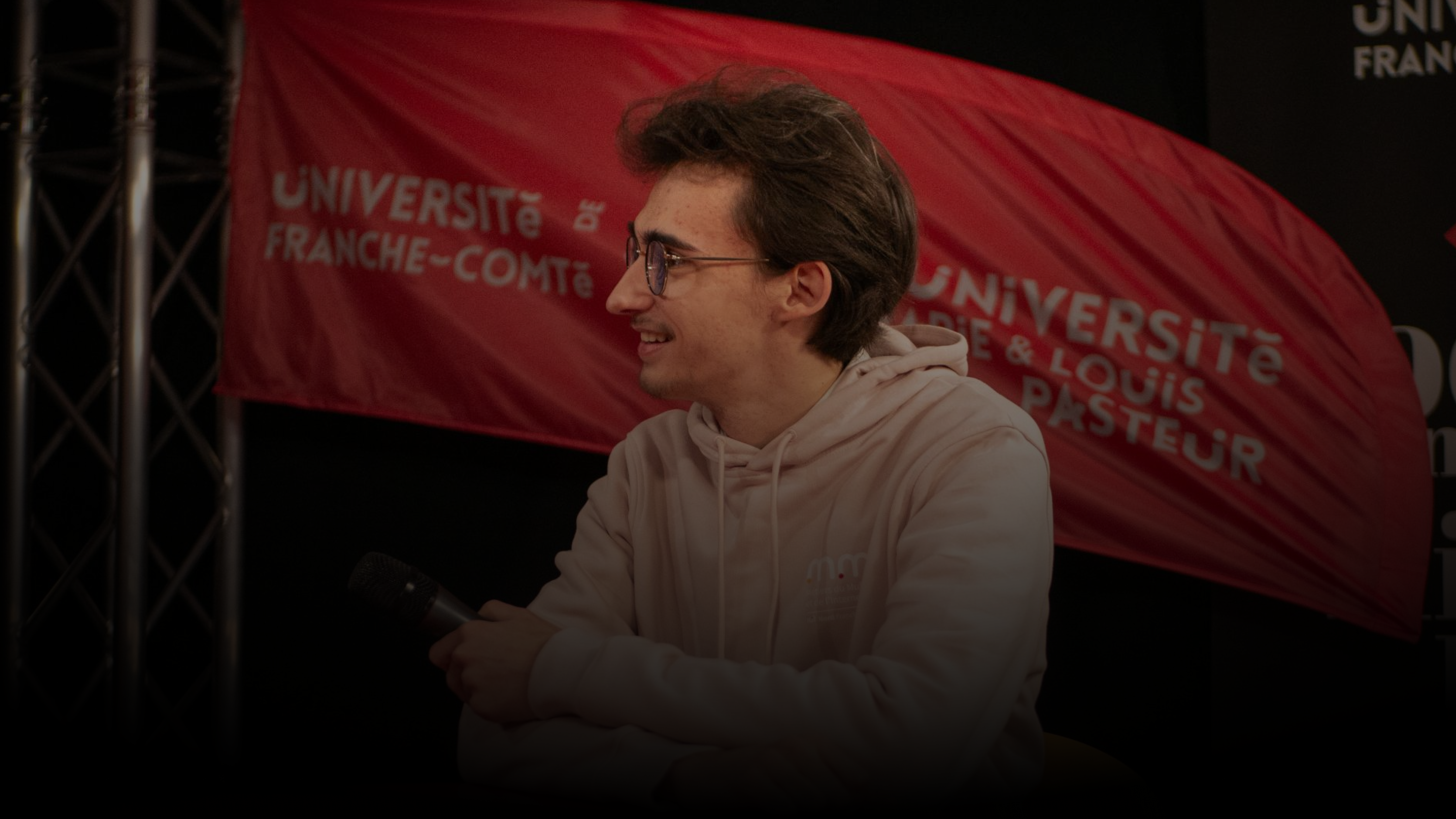 Photo de Jules Dupaquier lors des Journées Portes Ouvertes 2025 de l'Université Marie et Louis Pasteur à l'IUT de Montbéliard